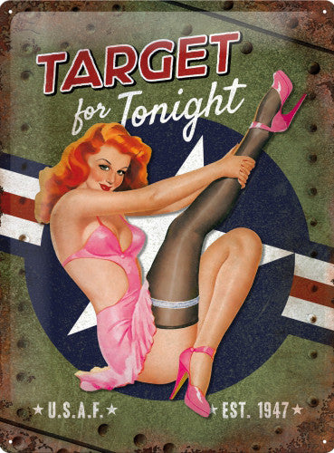target-tonight-classic-retro-40-s-50-s-pin-up-girl-3d-metal-steel-wall-sign