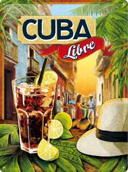 cuba-libre-cocktail-rum-tiki-bar-pub-drink-retro-3d-metal-steel-large-wall-sign