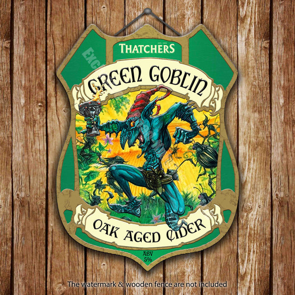 Thatchers Green Goblin Oak Aged Cider Metal/Steel Wall Sign