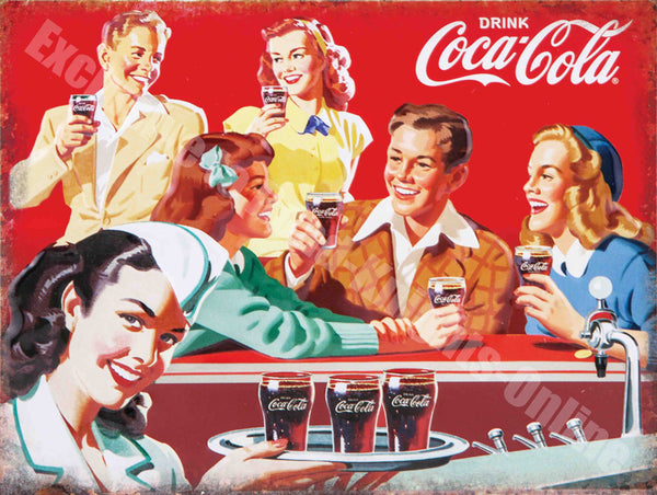 Coca Cola Retro Diner 50's America Drink Metal/Steel Wall Sign