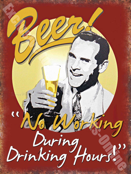 Vintage Drink, 86 Beer No working, Funny, Old Pub Bar Ale Metal/Steel Wall Sign