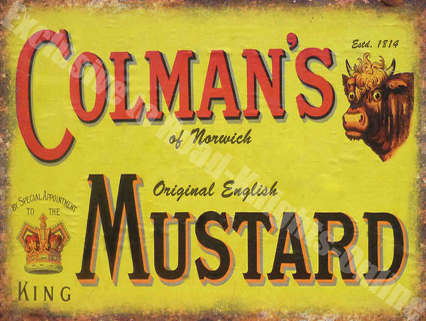 Colman's Mustard Advert Vintage Kitchen Cafe Pub Metal/Steel Wall Sign