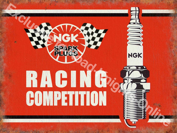 ngk-racing-competition-spark-plugs-cars-bikes-motor-racing-red-sign-with-black-and-white-image-old-retro-vintage-for-house-home-bar-garage-pub-or-bar-metal-steel-wall-sign
