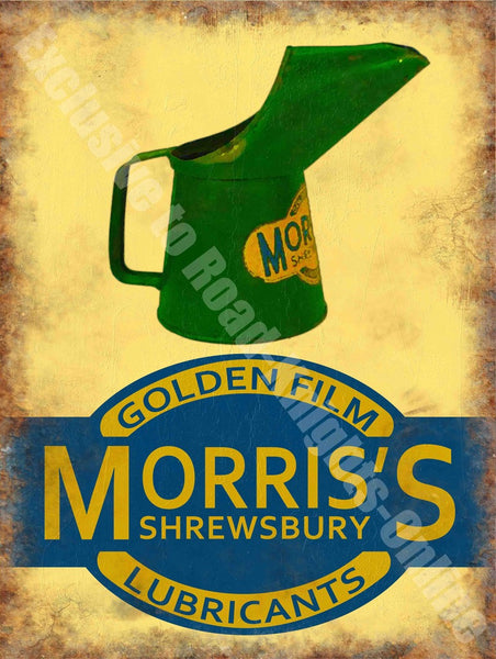 morris-oil-can-golden-film-lubricants-old-vintage-garage-shrewsbury-metal-steel-wall-sign
