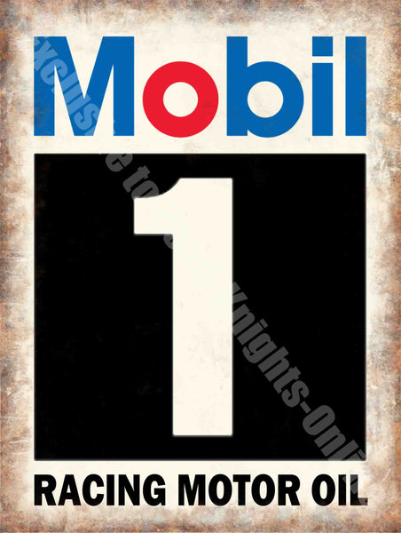 mobil-1-racing-motor-oil-vintage-garage-motorsport-advert-metal-steel-wall-sign