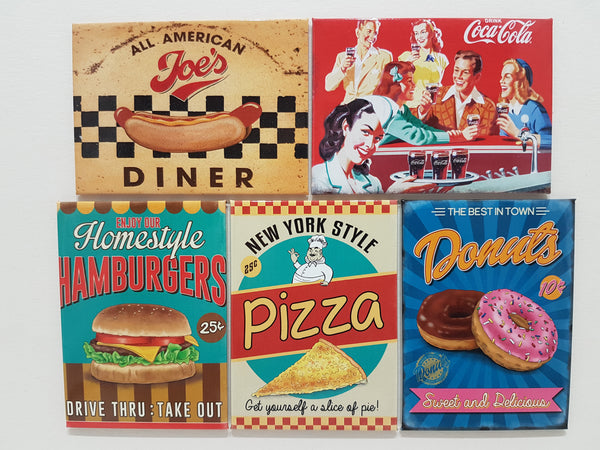 american-diner-hot-dog-cola-burger-pizza-doughnut-novelty-fridge-magnet-gift-set