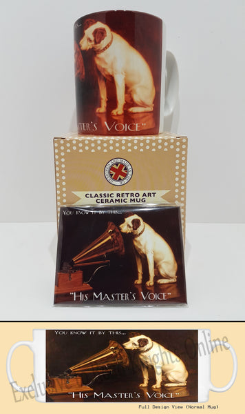 hmv-gramophone-dog-music-pub-masters-voice-tea-coffee-mug-magnet-gift-set