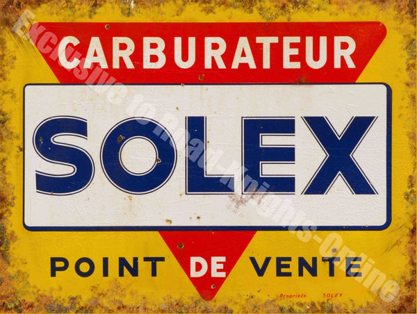 solex-carburettor-engine-parts-french-carburateur-vintage-garage-metal-steel-wall-sign