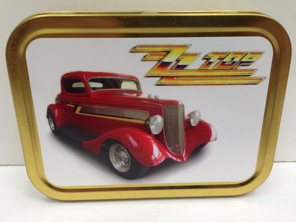 zz-top-logo-with-red-ford-coupe-car-from-the-eliminator-album-cover-classic-rock-band-usa-and-classic-hot-rod-car-gold-sealed-lid-2oz-tobacco-storage-tin