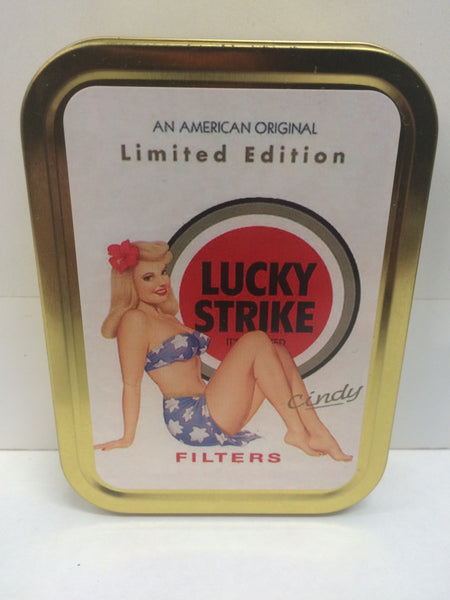 lucky-strike-cindy-50-s-pin-up-girl-advertising-cigarette-tobacco-sexy-pinup-girl-retro-old-classic-limited-edition-an-american-original-gold-sealed-lid-2oz-tobacco-storage-tin