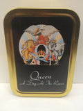 Queen Rock Band 70's, 80's and 90's Music Record. 2oz Tobacco Storage Tin